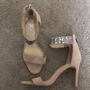 Vince Camuto Nude Open Toe Heel - Size 9
